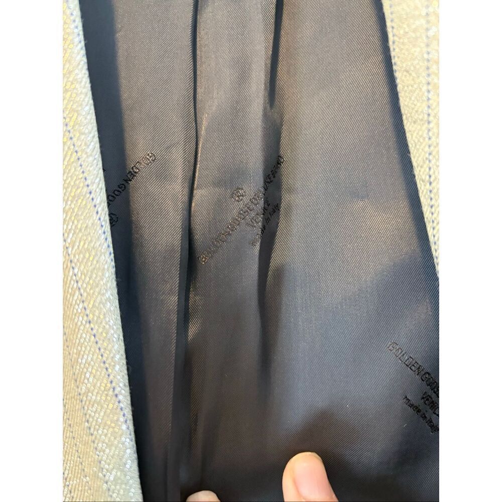 Golden Goose Virgin Wool Metallic Shimmer Pinstripe Jacket Blazer Size Small - Picture 4 of 8
